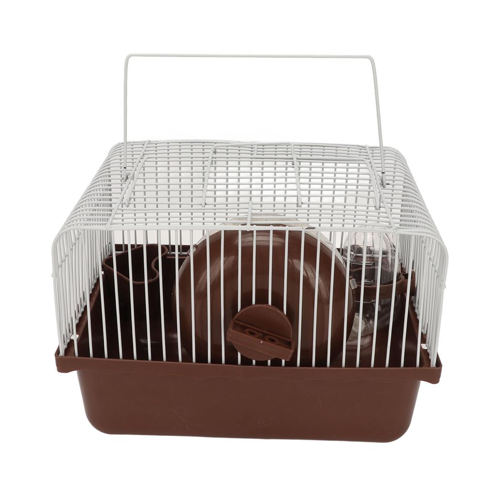 Hamster Cage Breathable Portable Small Animal House with Water Bottle Bowl Running Wheel for Guinea