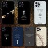 Чехол для телефона с библейским стихом о Иисусе для iPhone 16,15,14,13,12,11 Plus,Pro Max,XS,X,XR,SE,Mini,8,7, Мягкий силиконовый черный чехол