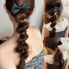 High Elastic Phone Line Hair Loop Sweet Bow Knot Bubble Braid Headband  Woman