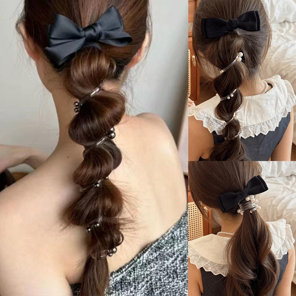 Sweet Bow knot Phone Line Hair Loop High Elastic Head Rope Ponytail Fashion Hair Bands  Woman