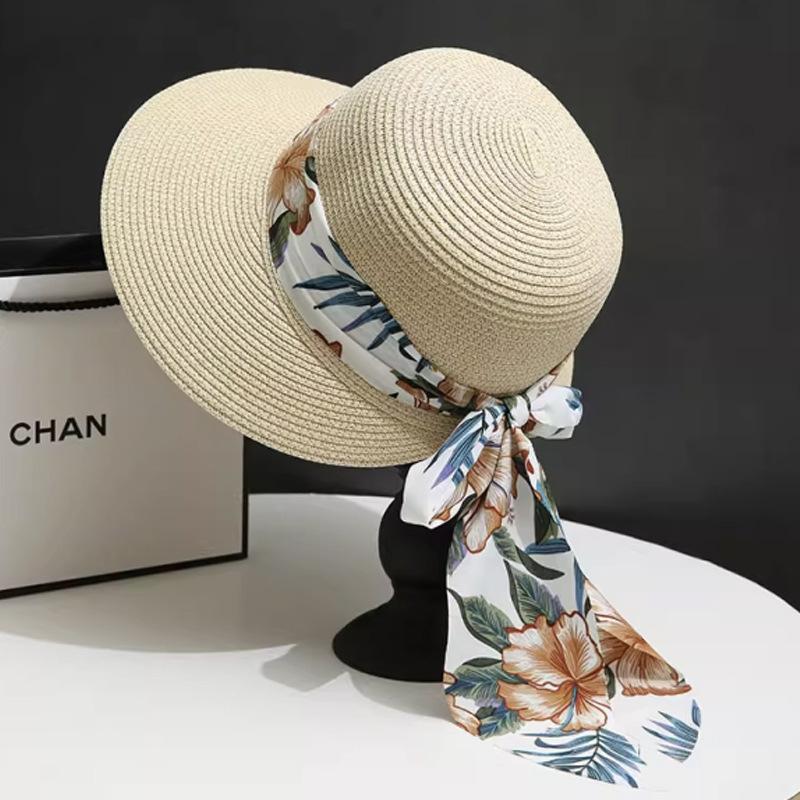 Seaside Beach Hat Lace Straw Hat Children Summer Visor Breathable Sunscreen Bucket Hat Vacation Style Straw Hat
