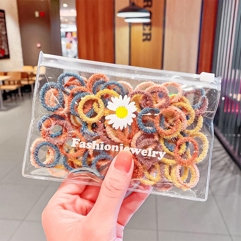 100 шт./пакет Простые практичные маленькие резинки для волос для девочек и детей, эластичные резинки для волос, аксессуары, резинка для волос, кольцо, головной убор