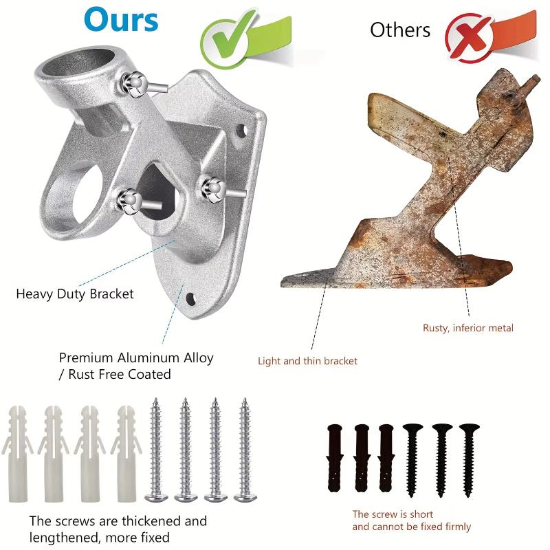 Rust-proof Aluminum Flagpole Mounting Bracket - Secure Base for Outdoor Installation, Suitable for Yard and Garden Decoration