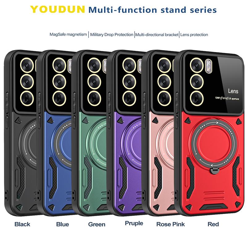 Противоударный чехол-броня для телефона OPPO Reno 12 для Oppo Reno 12 Pro, противоударный, с держателем-кольцом для пальца, магнитная крышка, чехлы Capa Reno 12
