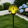 Decorative Resin Animal Statue Solar Peacock Garden Statue, Outdoor Lighted Sculpture, Waterproof LED Light for Patio Lawn Yard Pathway Decoration