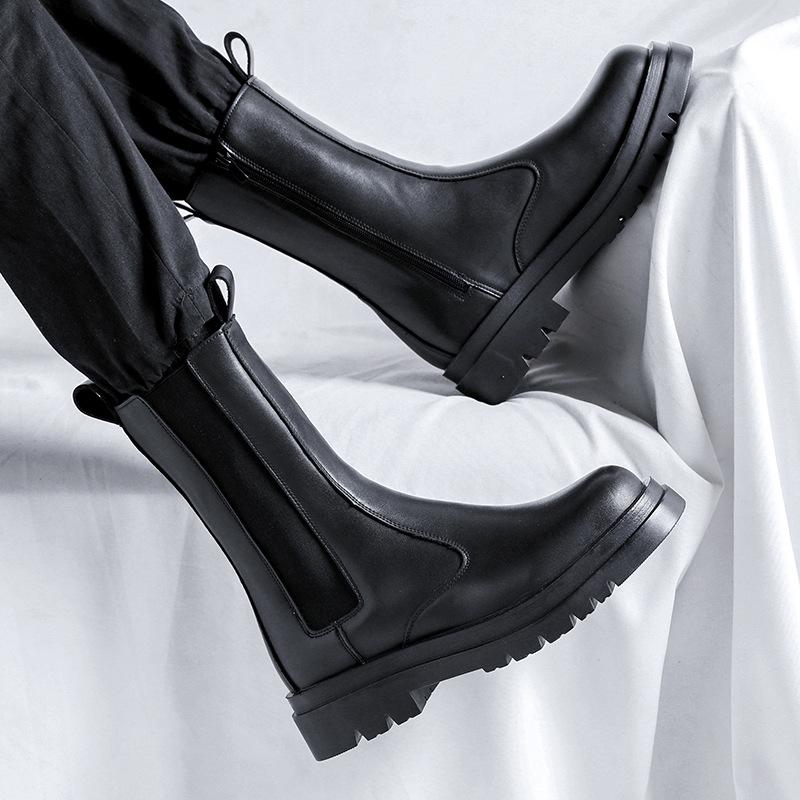 Осенние мужские высокие ботинки челси с круглым носком 2024 года 70181-R