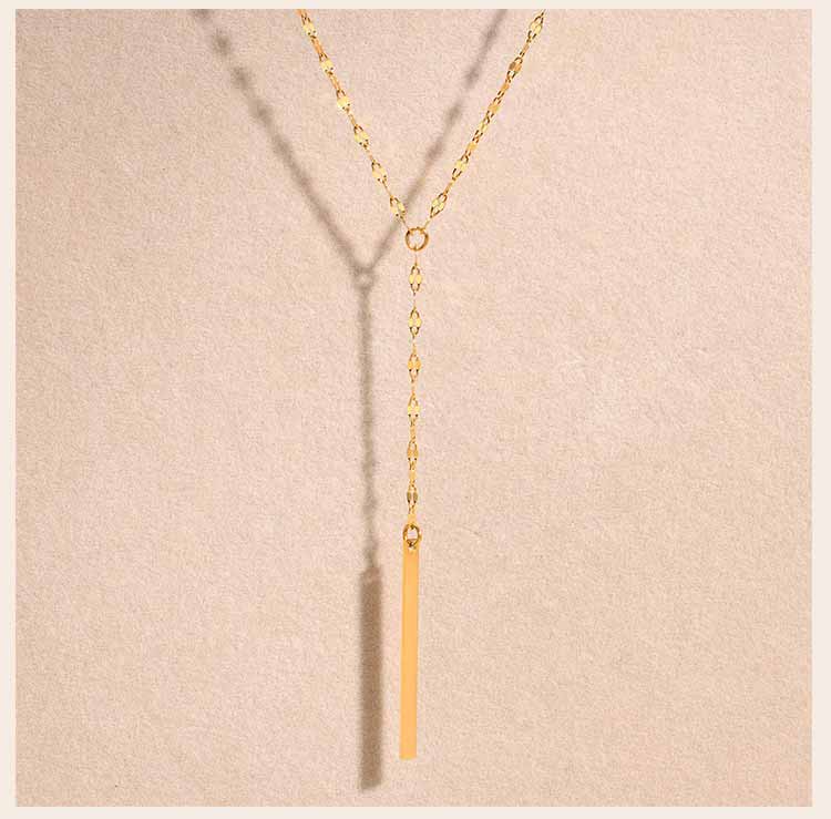 Luxury 18K Gold Plated Stackable Layered Lariat Necklace, Colorful Bead CZ Vertical Bar Dainty Jewelry Non Tarnish