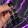 Cute Costume Earrings for Halloween Gifts 1 Pair Women, Acrylic Gothic Dangle Earrings, Creative Printed Spooky Bat Pumpkin Skeleton Drop Party Favors