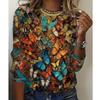 2025 Autumn & Winter Women's New Casual Crew Neck Long Sleeve Top 3D Butterfly Pattern
