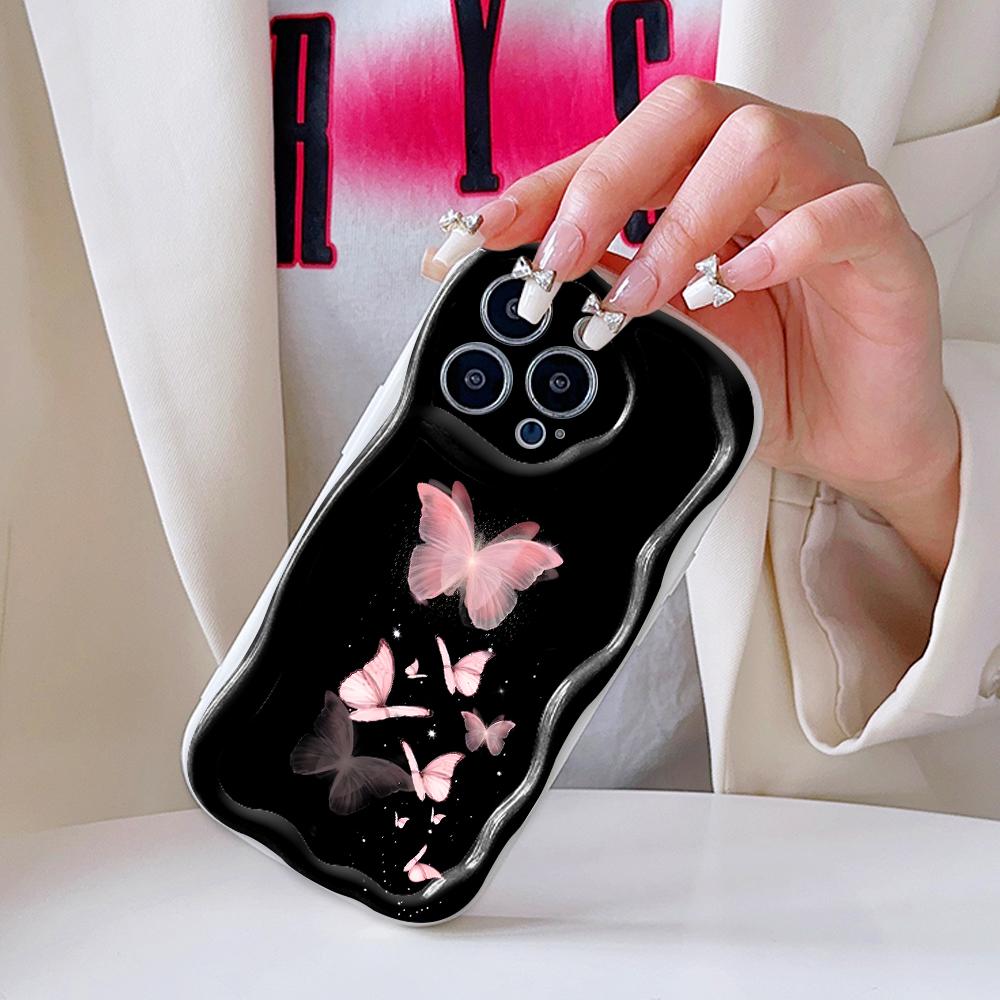 Мультяшный узор кремовая текстура чехол волнистый край мягкий силиконовый чехол для телефона чехол для iPhone Samsung Huawei Honor Xiaomi Redmi Infinix Tecno