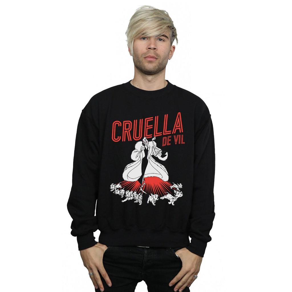 Disney Mens Cruella De Vil Dalmatians Sweatshirt