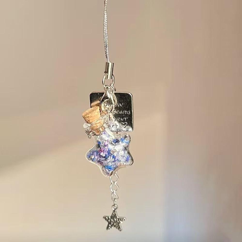 Phone Straps Transparent Keychain Star Wishing Bottle Mobile Phone Lanyard Jewelry Accessories