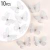 Gradient Color Organza Fabric Butterfly Appliques 10/20pcs Translucent Chiffon Butterfly For DIY Sewing Craft Decoration 5cm