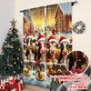 2pcs 2D Flat Printing Christmas Curtains Merry Christmas Farm Cute Animals Versatile Polyester Without Electricity Family Party