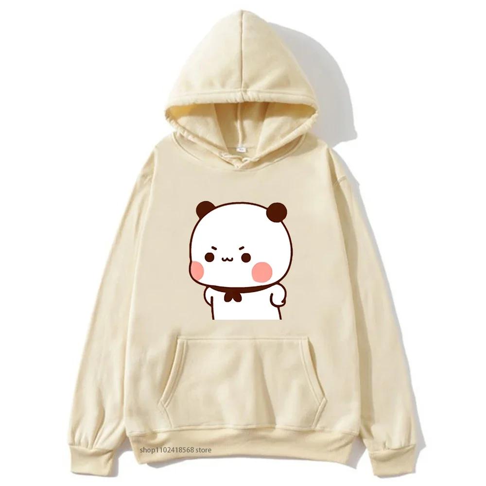 Милый Бубу кричит на Дуду Толстовки для мужской толстовки Женская парная одежда Панда Медведь Повседневные Кавайные топы Флис