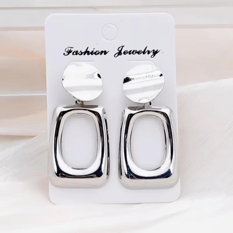 Square Long Hanging Earrings for Women Colorful Enamel Geometric Statement Dangle Earrings Girls Drop Earrings pendientes