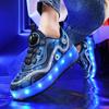 Runaway Shoes Children's Four-wheel Retractable Roller Skates Sports Shoes Luminous Shoes Can Go Breathable Burst Shoes