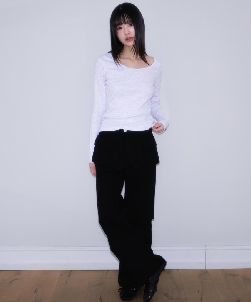 ROSEFRANTZ Essential Rose Label Long Sleeve [White Melange]