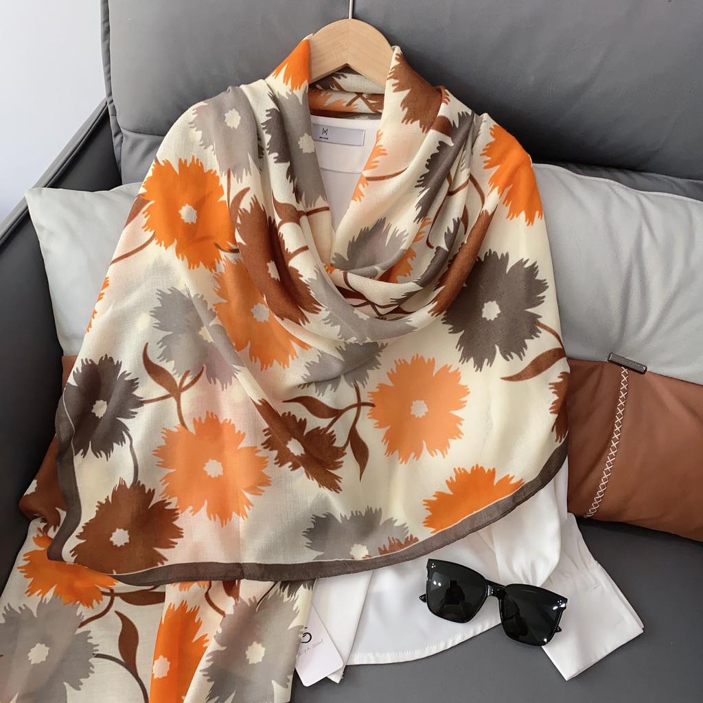 2024 Four Seasons Универсальный тонкий хлопок и пенька солнцезащитный шелковый шарф шаль двойного назначения внешний кондиционер защита шеи в помещении