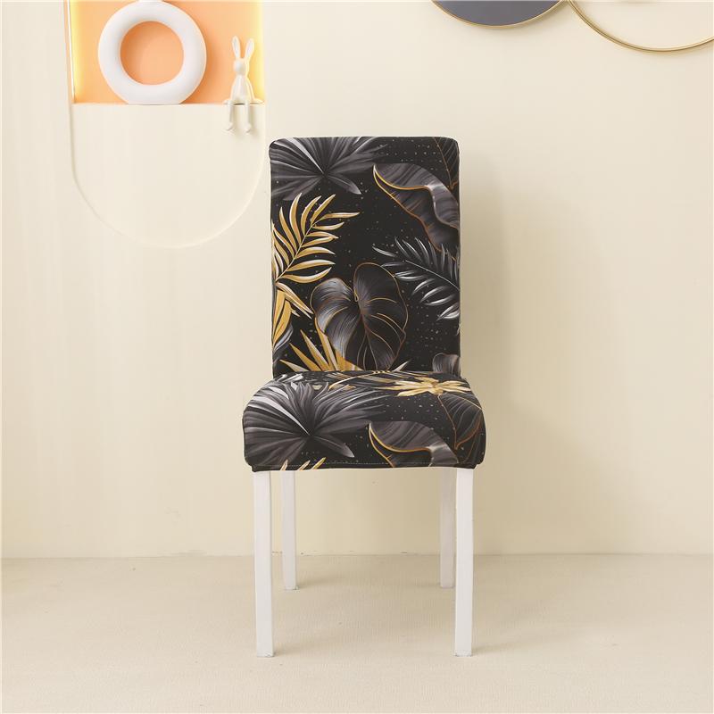 1-6Pcs Printed Elastic Dining Chair Covers Stretch Slipcovers For Wedding Hotel Banquet Home Decor Universal Fit