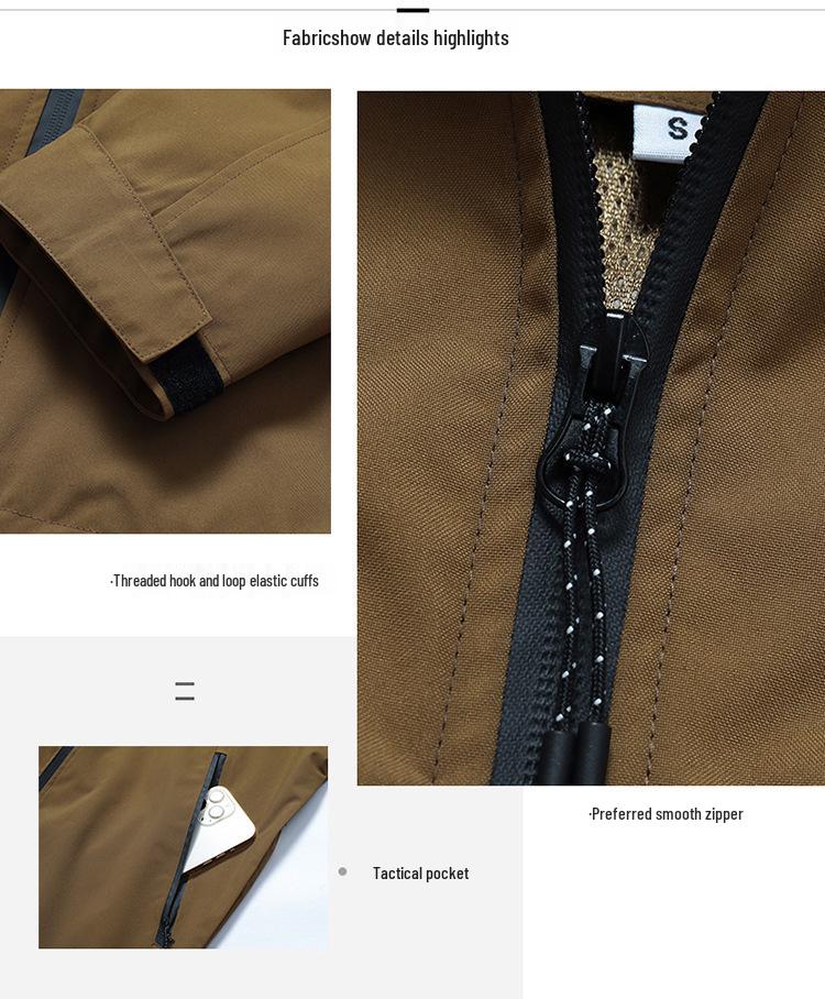 Горная уличная куртка-ветровка для пары: Куртка с капюшоном в стиле колор-блок – Дышащая, Ветрозащитная, Водонепроницаемая, Устойчивая к пятнам одежда для альпинизма