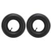 2PCS 4.10 3.50‑4 Inner Tubes with TR87 Bent Valve Stem Rubber Heavy Duty for Garden Cart Tractors Snow Blowers