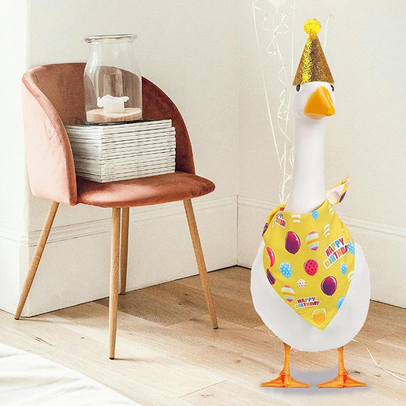 С Днем Рождения Гусиный наряд Крыльцо Гусиные наряды с блестками День рождения Шляпа Гусиные украшения Утиные украшения для патио и двора