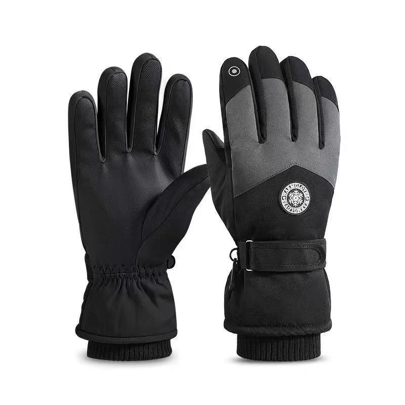 Ветрозащитные водонепроницаемые горнолыжные перчатки для зимней езды на велосипеде, теплые и морозостойкие, с функцией сенсорного экрана и толстой бархатной подкладкой.