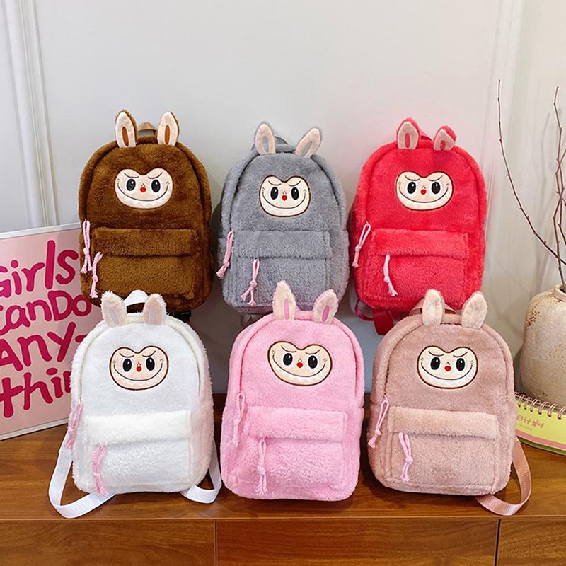 Мультяшный Лабубу Милый Плюшевый Рюкзак Девочка Сердце Большая Вместимость Сумка Для Путешествий На Ремнях Детский Подарок На День Рождения