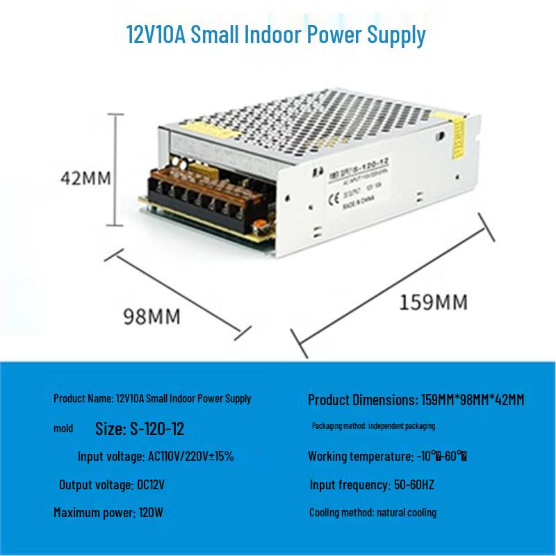 220V to 24V/12V/5V DC LED Power Supply Transformer for LED Strips, 2A/5A/10A/15A/20A