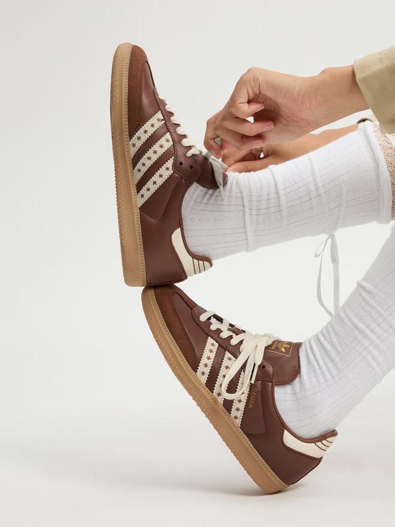 Adidas "Обувь с Т-образной головкой" SAMBA OG Классические кроссовки Тренировочные кроссовки для женщин Adidas Узор с трилистником JR8821