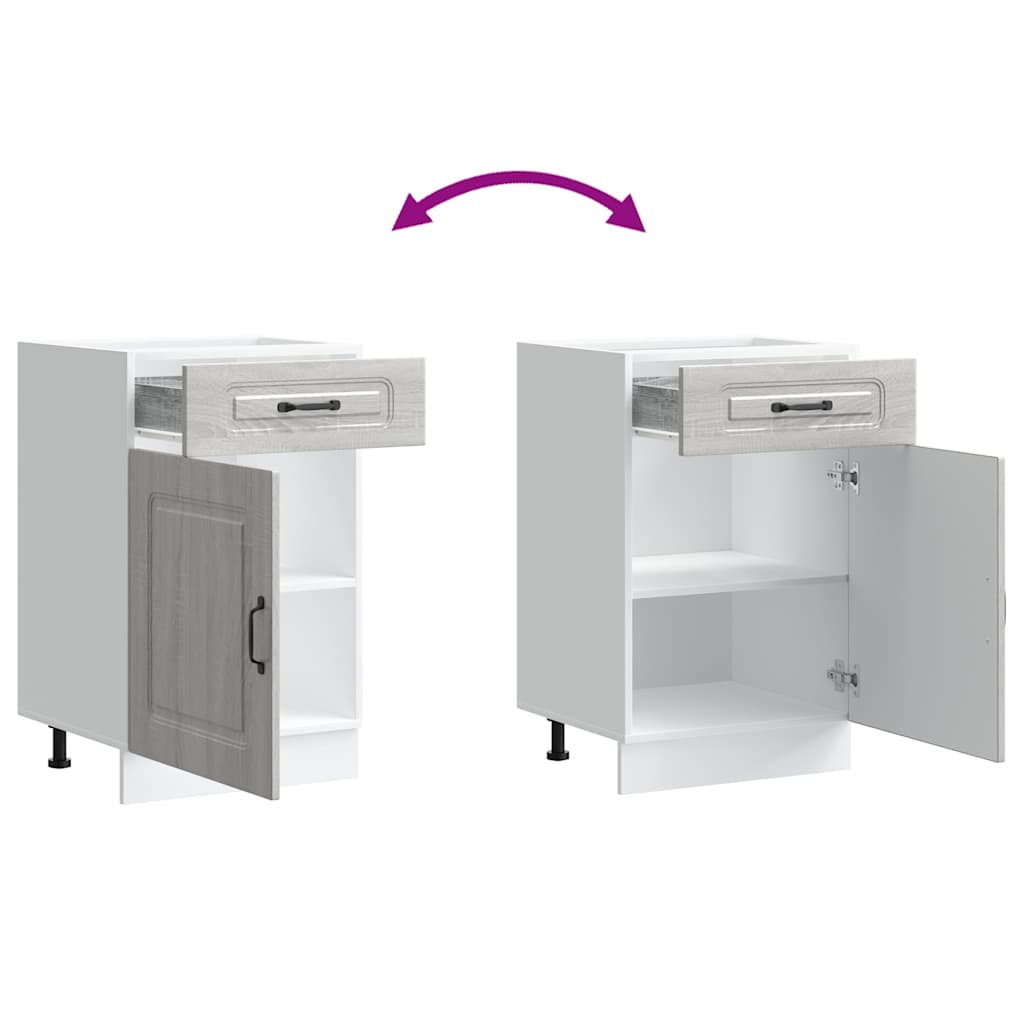 Kalmar Kitchen Base Cabinet Gray Sonoma Wood Based Material