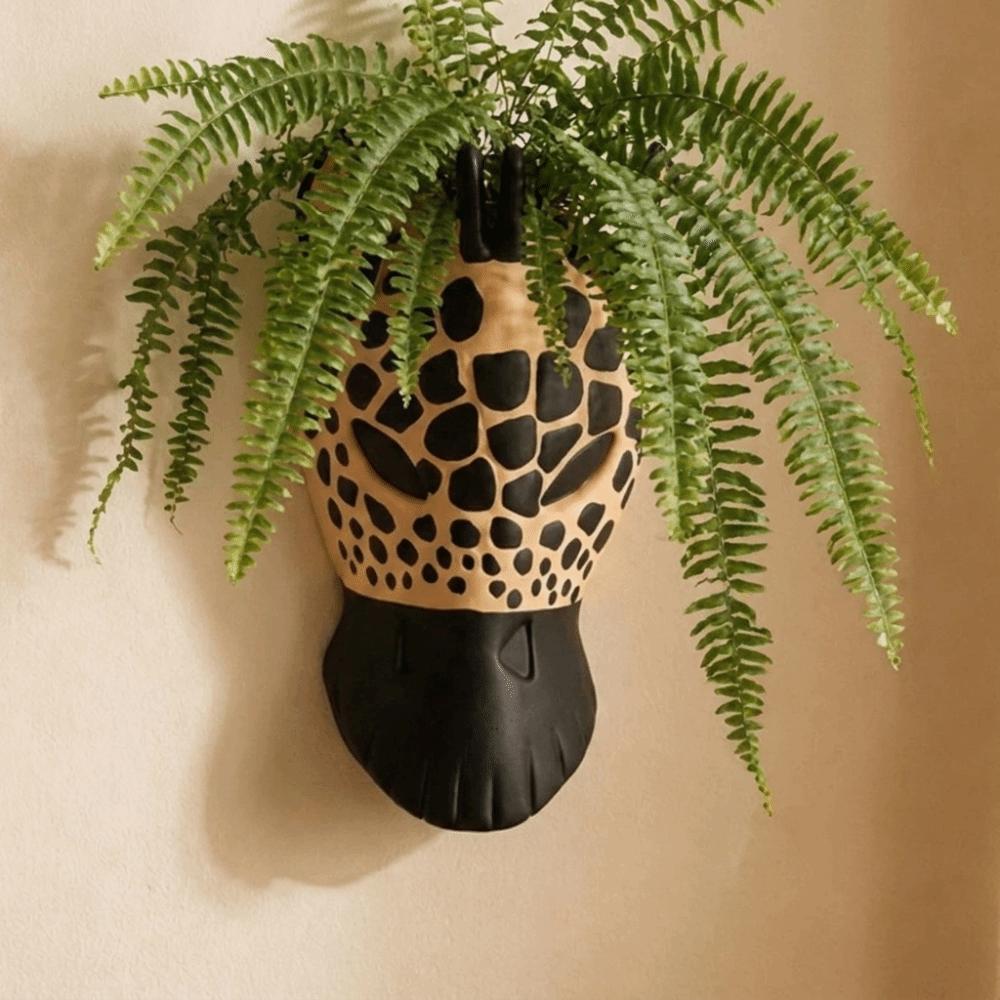 3D Leopard Style Hanging Planter Elephant Head Hydroponic Vase Cute Wall Art Decor Wall Art Decor