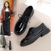 British Style Women Oxford Flats Shoes Leather Black Office Business Student Girl Shoes Lace Up