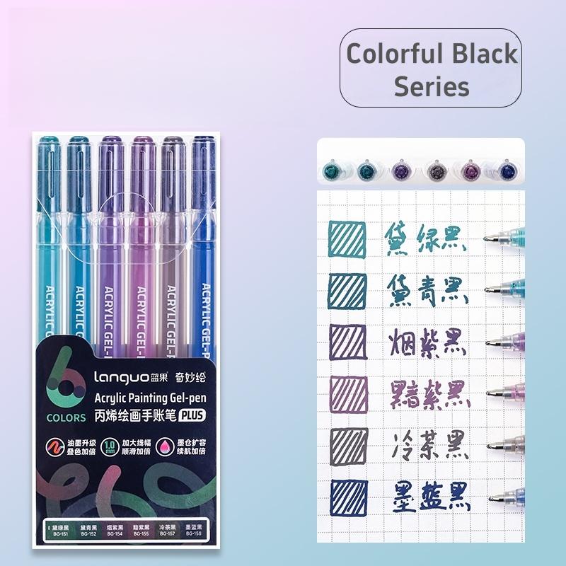 6 шт. Акриловые маркеры Гелевые чернила Винтажный маркер Лайнер 1,0 мм Тонкий наконечник DIY Крафт Живопись Рисование Канцелярские товары Подарок