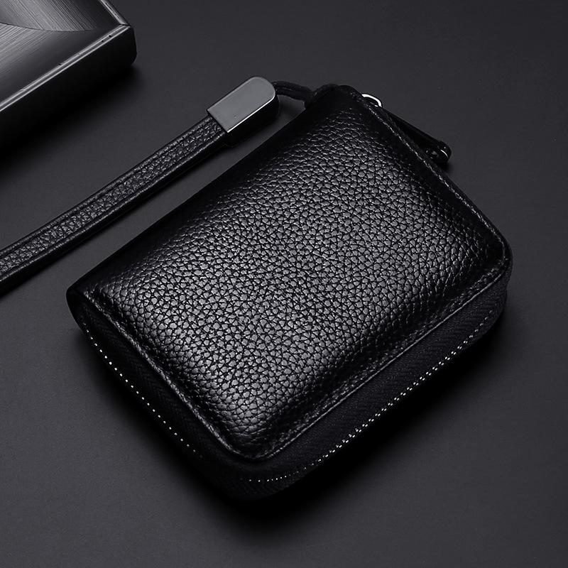 Модный держатель для удостоверений личности, кошелек для кредитных карт, сумка для мужчин и женщин, небольшая мелочь, монета, ключи, карты, сумка на молнии с ручным ремешком