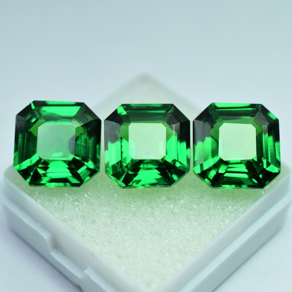 30 Ct Tsavorite Green Garnet Loose Gemstone, Square Cut Birthday Gift Stone |