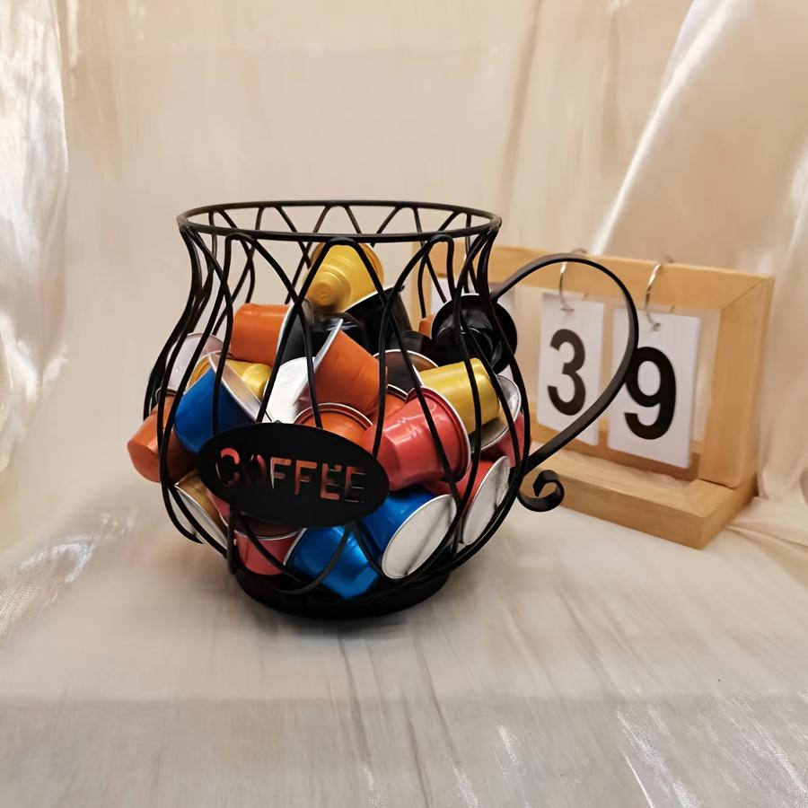 1 шт. Элегантный черный держатель для капсул в форме чайника - Многофункциональная роскошная стойка для демонстрации и хранения кофейных капсул, закусок и конфет - Идеально подходит для дома