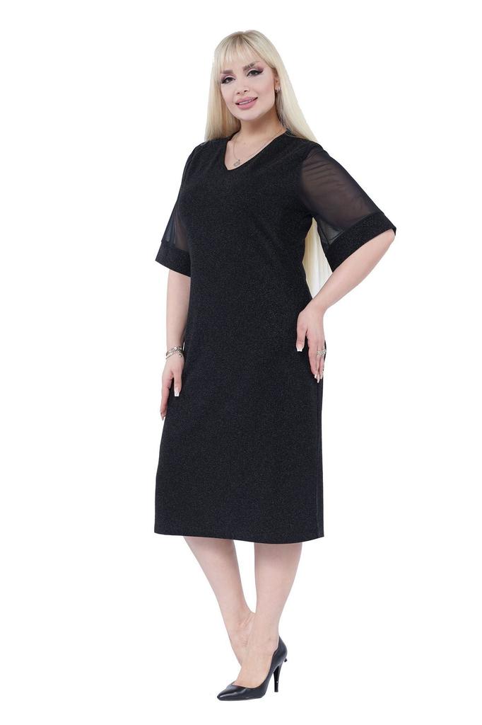Женское платье большого размера. Блестящее стильное платье больших размеров 21B-2305.