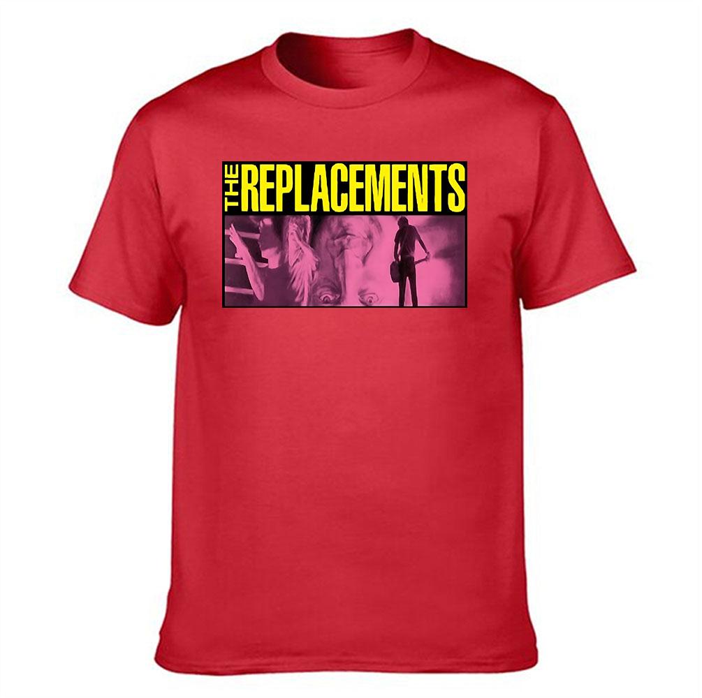 Unisexs Pure Cotton Tshirt The Replaceunisexts Rock Band Graphic Print Crew Neck Casual Tee