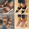 Summer Large Size Women's Shoes Casual Elastic Flat Sandals With Back Strap Fly Knitted Polyurethane Characters)
