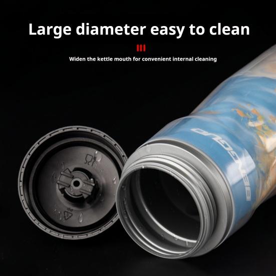 Бутылка для воды для велосипеда объемом 610 мл с пылезащитной крышкой, большая емкость, изолированная, портативная, легкая, для путешествий на открытом воздухе, для занятий спортом, для велоспорта, сжимаемая, питьевая бутылка