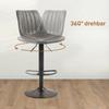 Set of 2 Bar Stools in Retro Design, Incl. Footrest, Height-Adjustable, Gas Lift, Dark Grey
