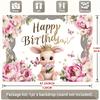1pc Floral Party Backdrop - Studio Photo Prop