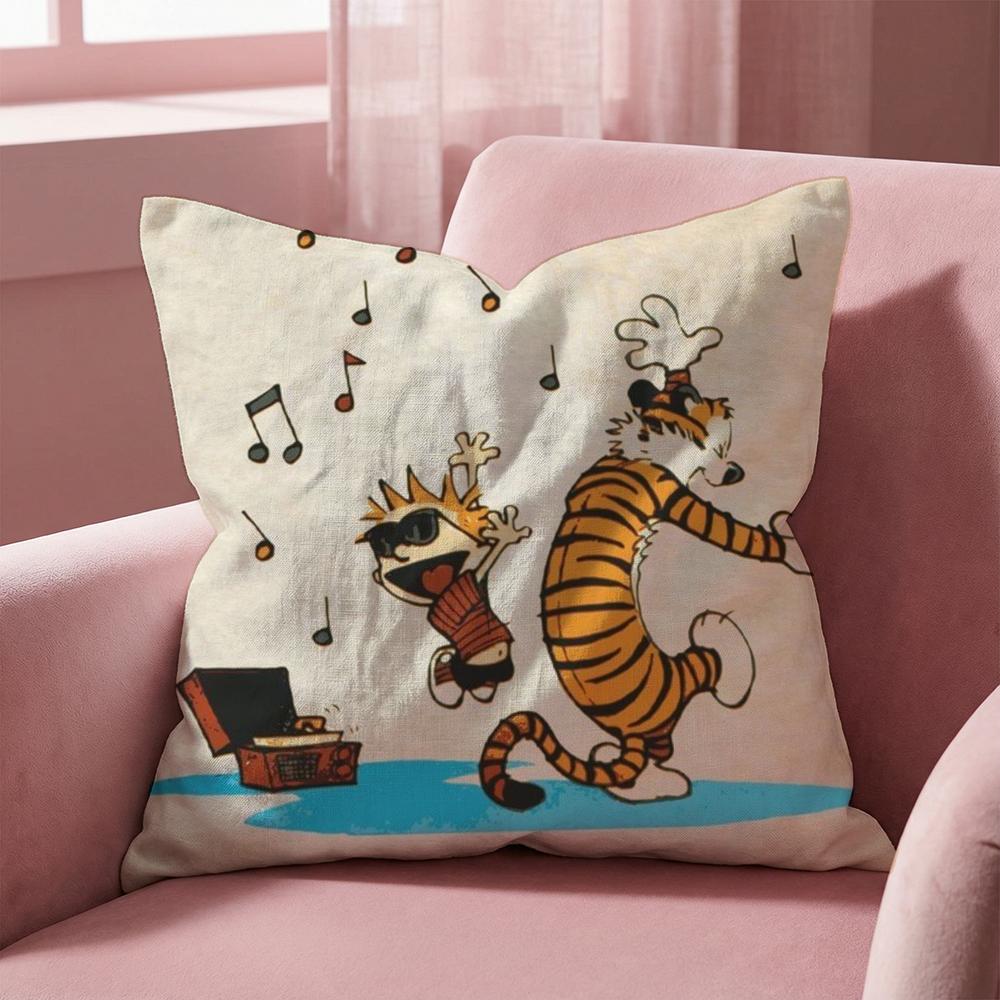 Чехол на подушку C-Calvin and H-Hobbes, универсальный чехол для дома и автомобиля - Двусторонний, мягкий и прочный для повседневного использования