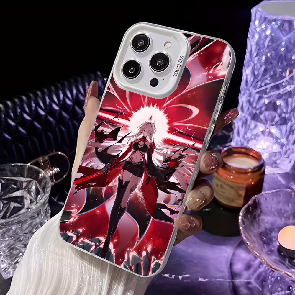 HSR Acheron Белый Полупрозрачный Чехол для Мобильного Телефона для iPhone 17 16 15 14 13 12 11 X XR XS Air Pro Max Plus Цветной Чехол