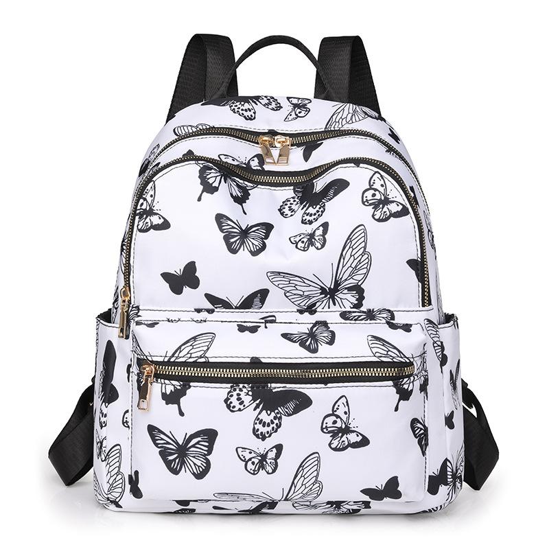 Модный рюкзак Sweet Cherry Butterfly из мягкой нейлоновой ткани, женская сумка через плечо, симпатичная универсальная школьная сумка для девочек-подростков, рюкзак для отдыха на природе и путешествий