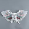 Korean Summer Floral Embroider Fake Collar Neck Guard Scarf Female Shoulder Wraps Cape Removable Shirt Detachable Collar