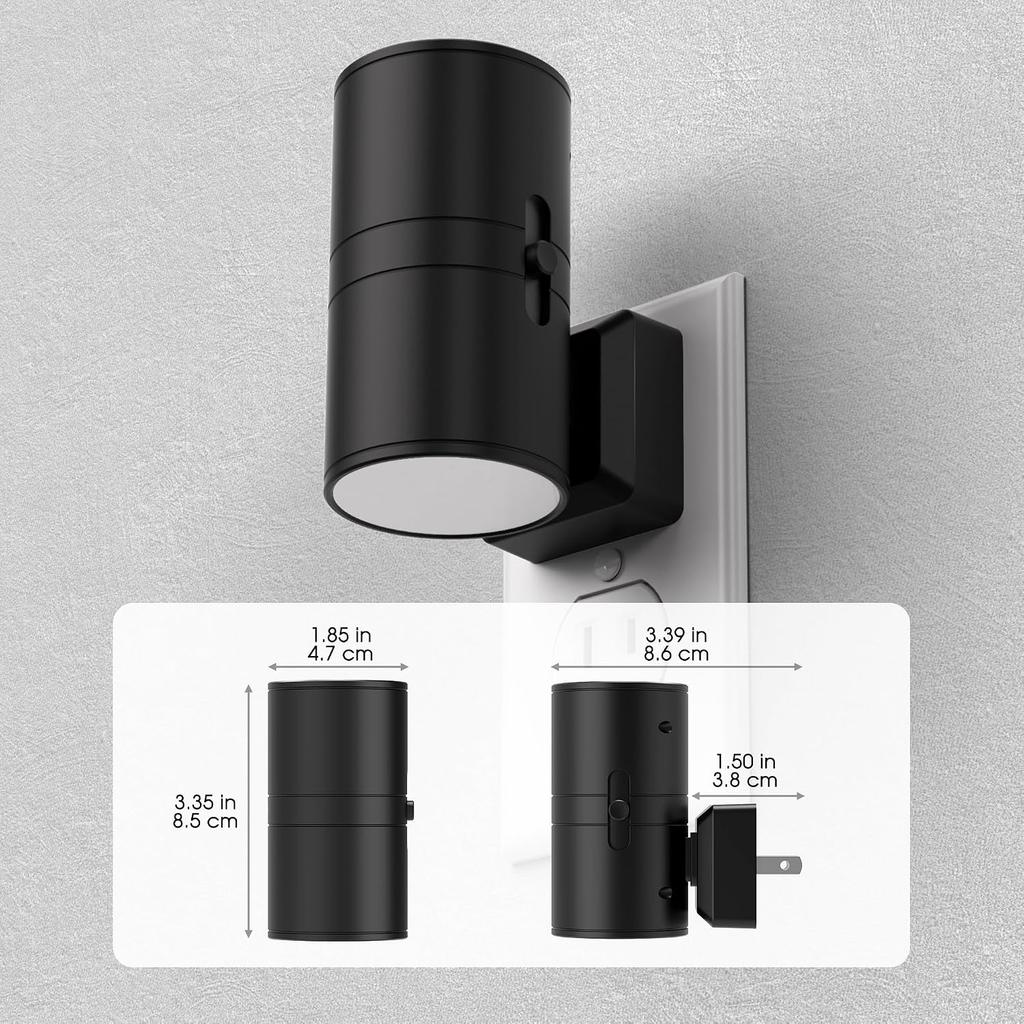 Briignite Night Lights Plug into Wall, Modern LED Night Light Plug in, Dusk to Dawn Sensor, Soft White 3000K, 0-100LM Adjustable Brightness, Dimmable