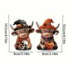 Highland Cow Ornament Highland Cattle Statue Halloween Highland Cow Figurine with Pumpkin Skull Resin Sculpture